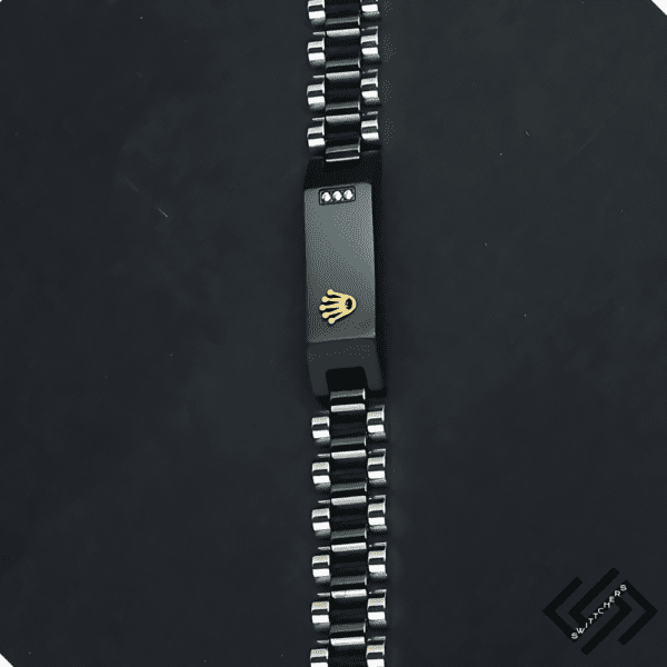 Black & Silver Rolex Crown Jubilee Bracelet