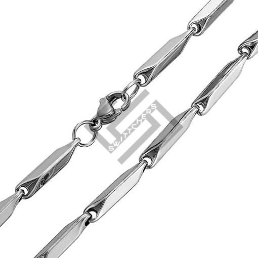 Stainless Steel Silver Rice Chain For Men's & Boys image 3