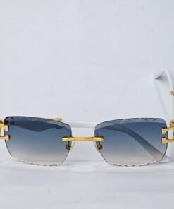 Carved Rimless Bling Sunglasses