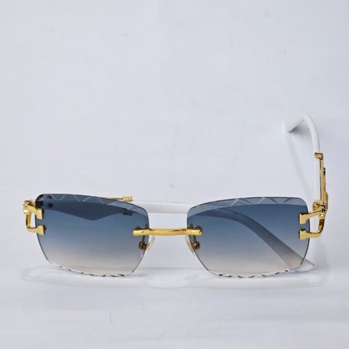 Carved Rimless Bling Sunglasses