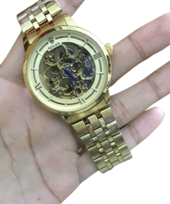 Rolex Sekeleton face two tone watch