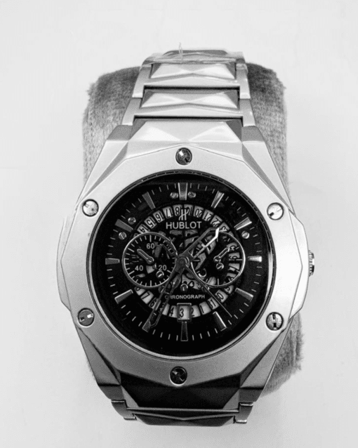 Hublot skeleton silver watch
