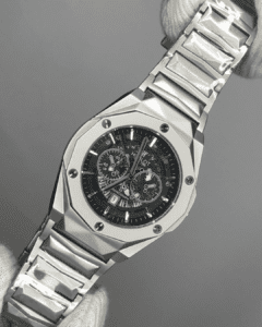 Hublot chronographics skeleton silver watch