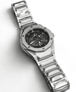 Hublot skeleton silver watch