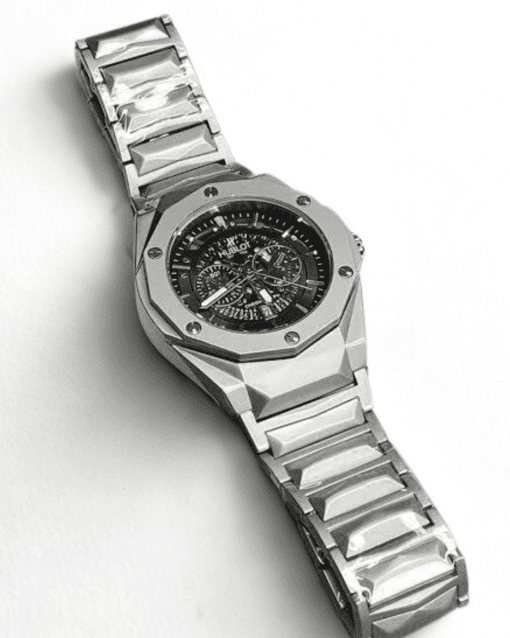 Hublot skeleton silver watch